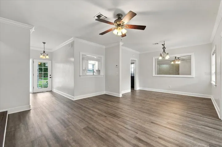 Dining Room/Living Room Looking to Foyer