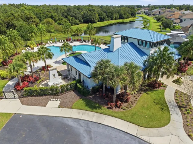 Mariposa amenity center with heated pool and clubhouse