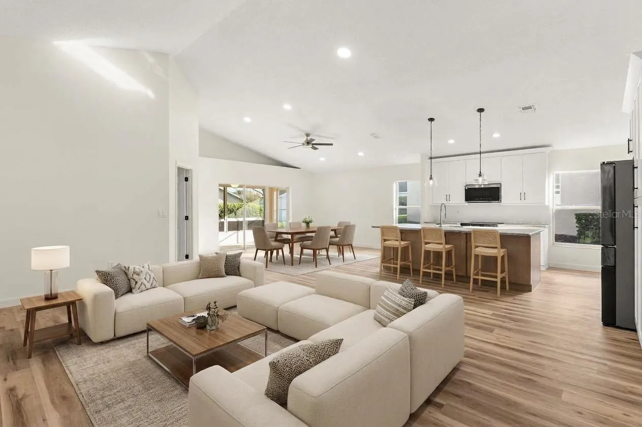 Living area with huge open floor plan