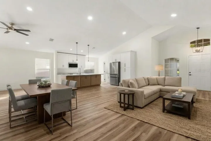 Open floor plan with brand new luxury Plank vinyl flooring throughout