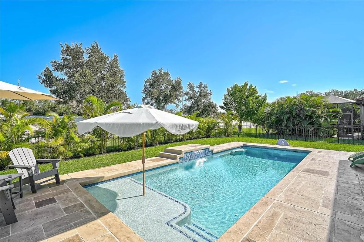 luxury pool with sundeck
