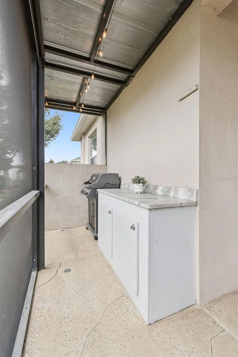 Built-in Buffet with granite countertop