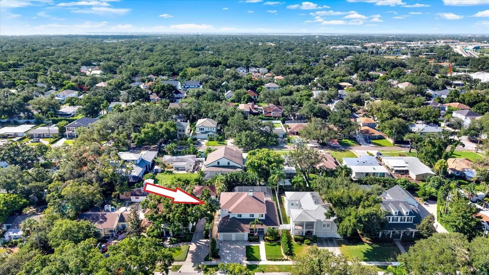 Aerial facing South