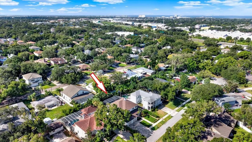 Aerial facing SW towards Old Tampa Bay