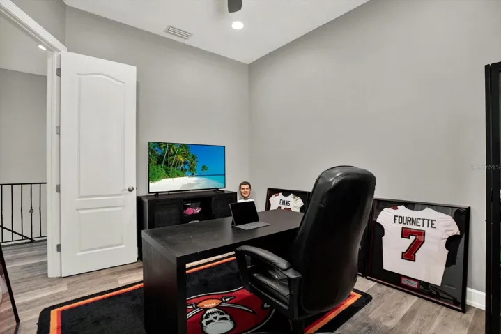 Guest Bedroom 4, currently being used as a second office