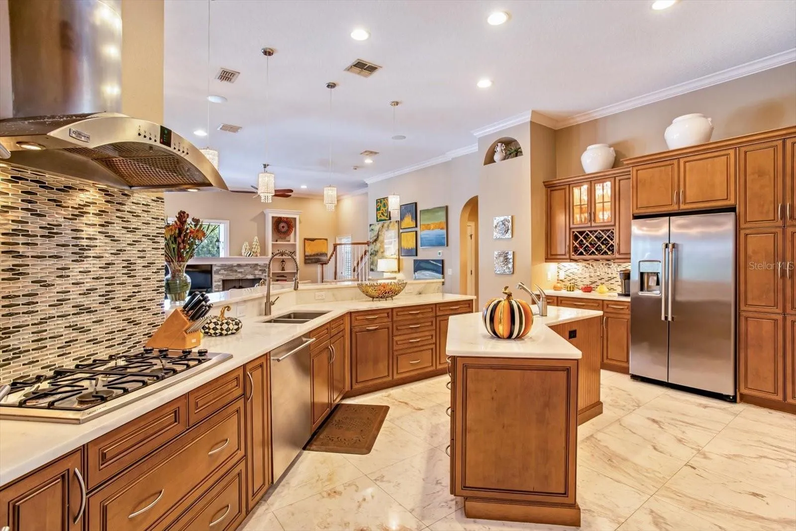 Kitchen view to Family Room
