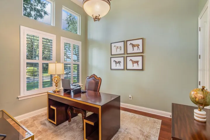 Office located off foyer at front of home