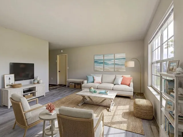 Virtually staged living room