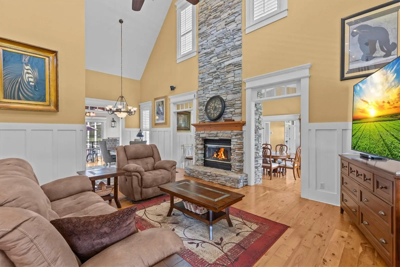 Stone Finish Fireplace