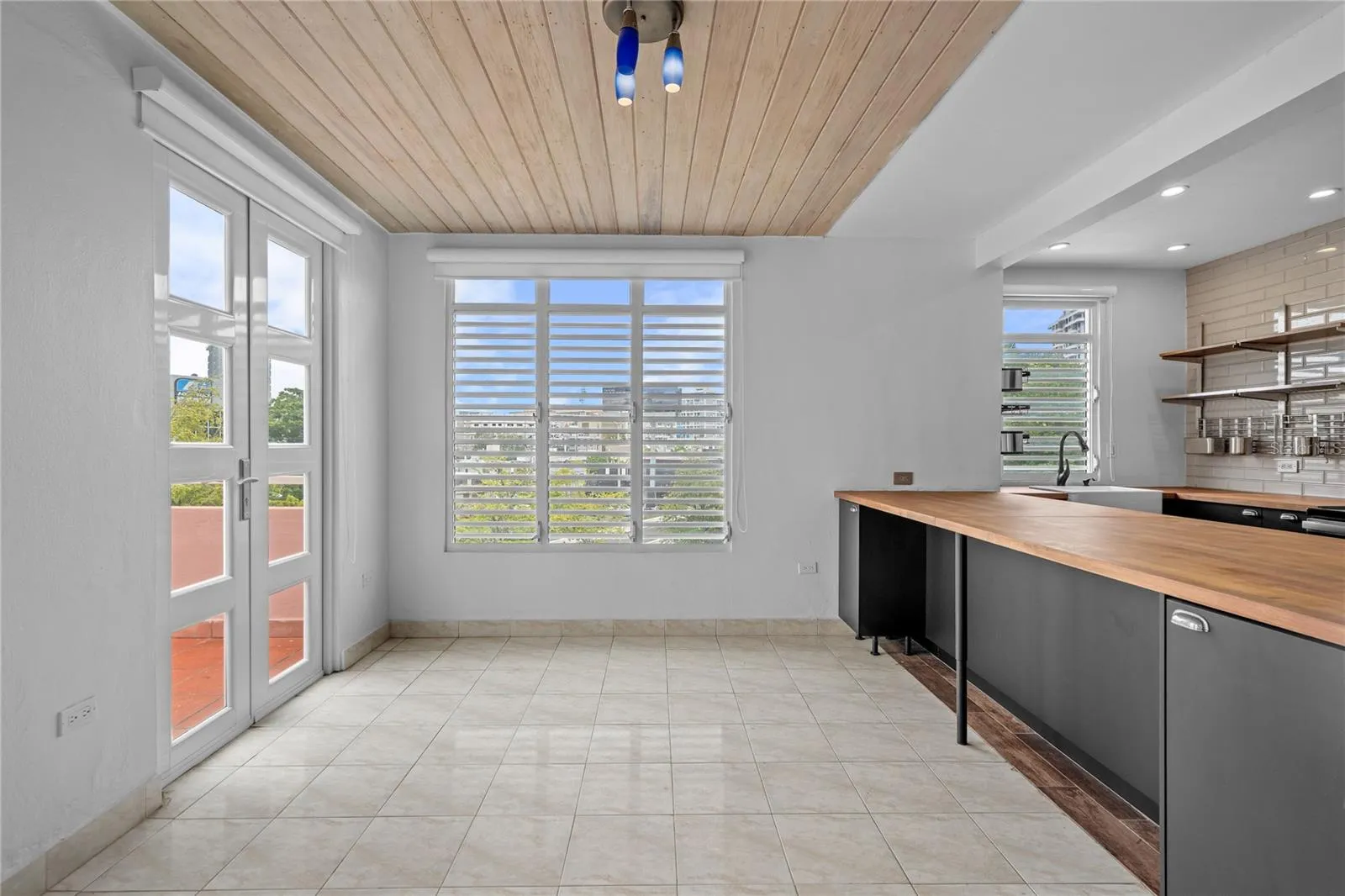 Dining area and kitchen