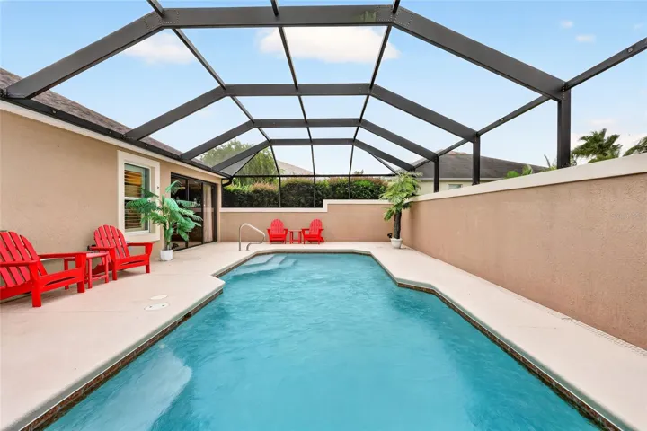 Solar Heated Pool with Privacy Wall