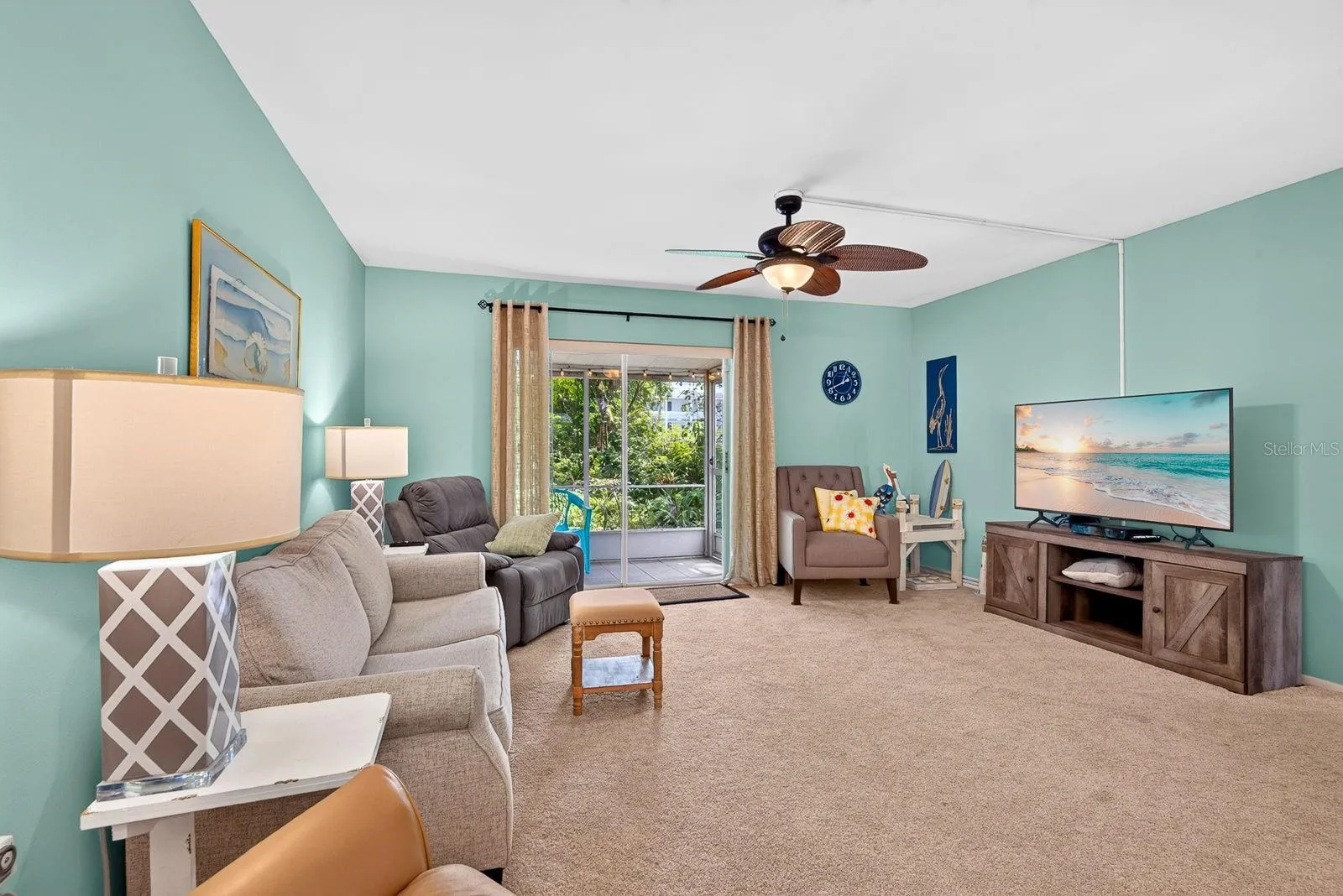 Living room spacious area with private backyard lanai