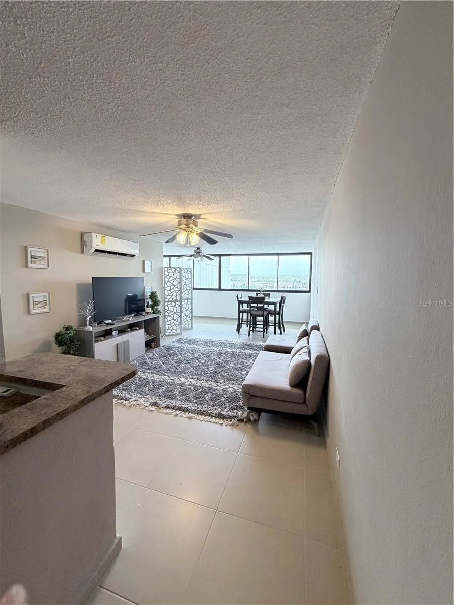 Living and Dining room area with city view