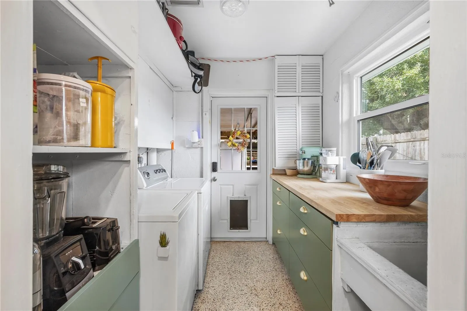 Laundry area and extra storage