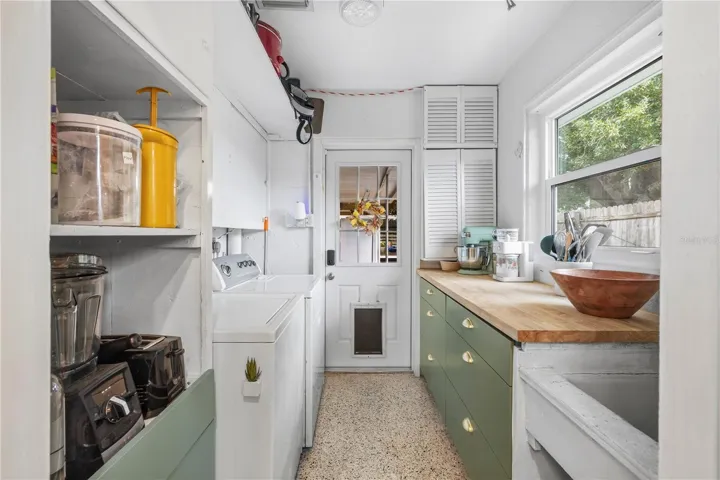 Laundry area and extra storage