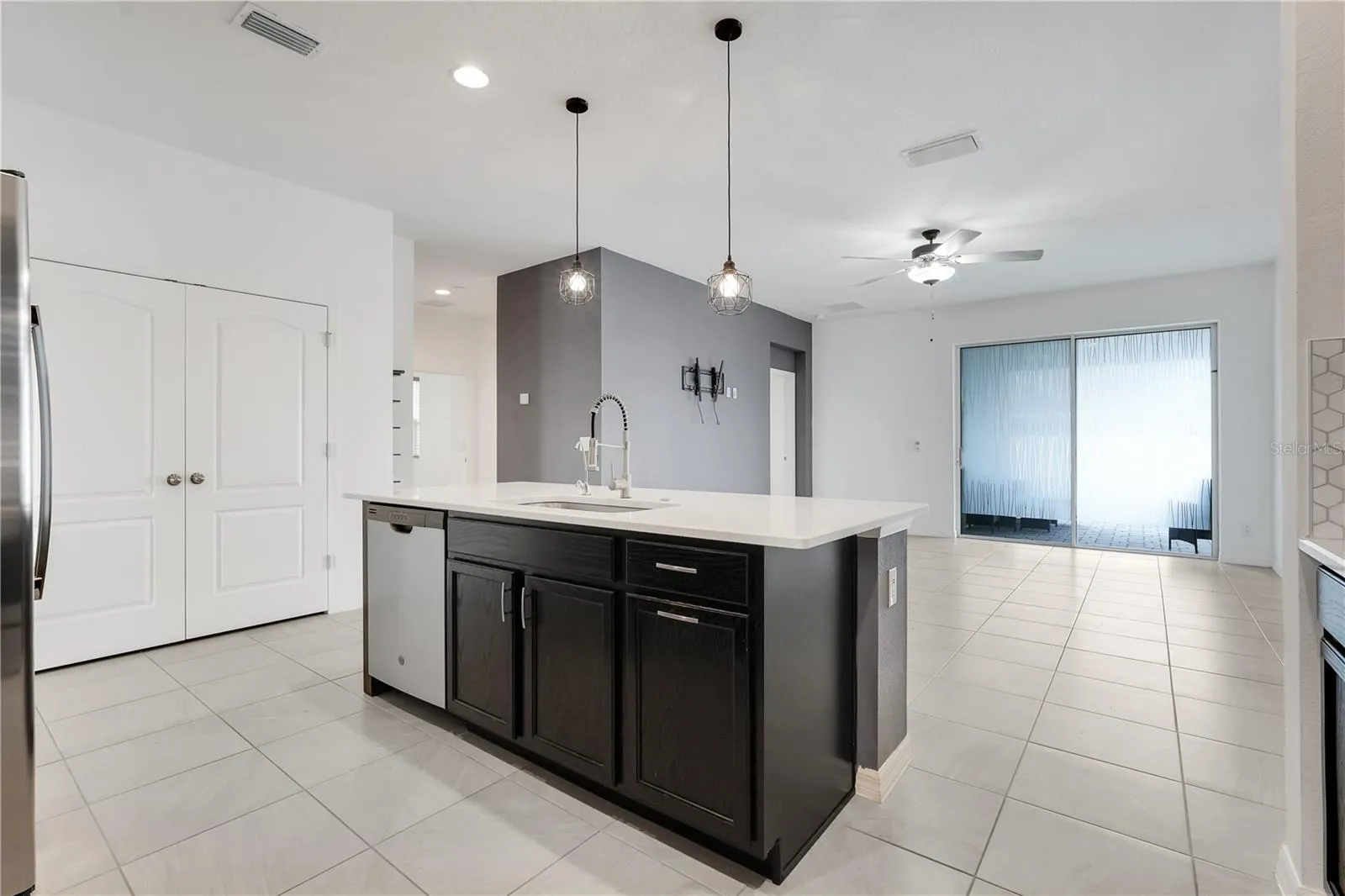 Kitchen with family room