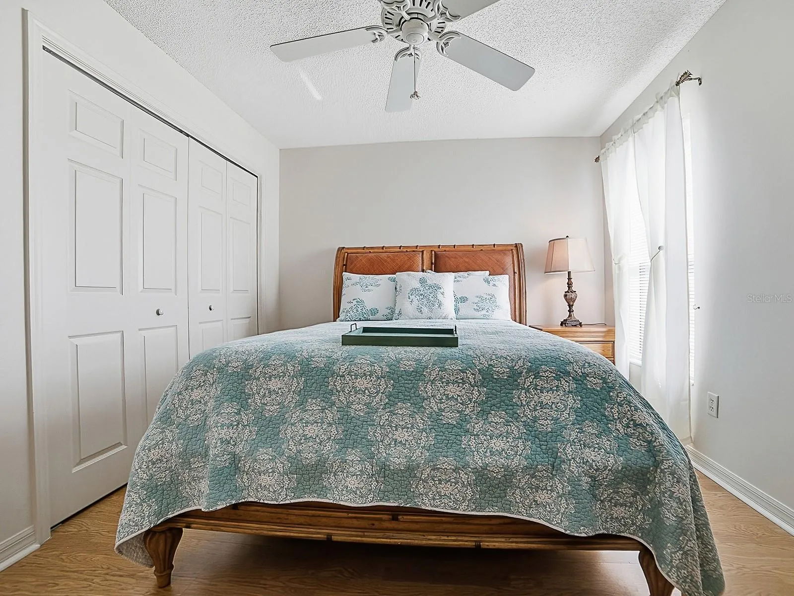 Guest bedroom with built in closet