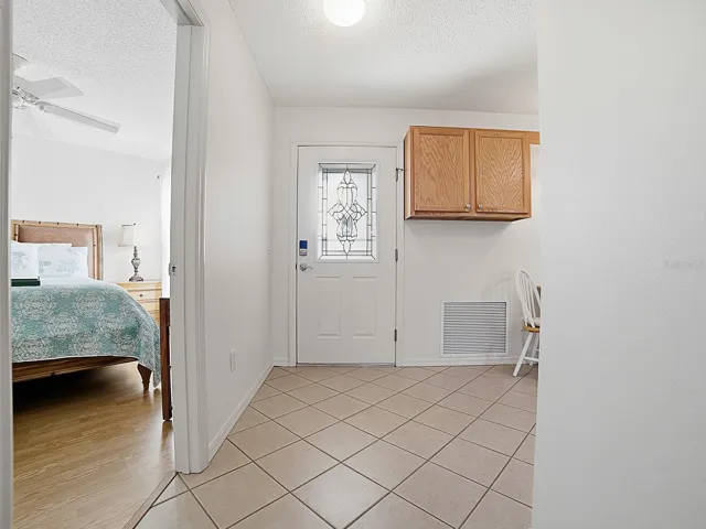 Leaded door offers lots of natural light