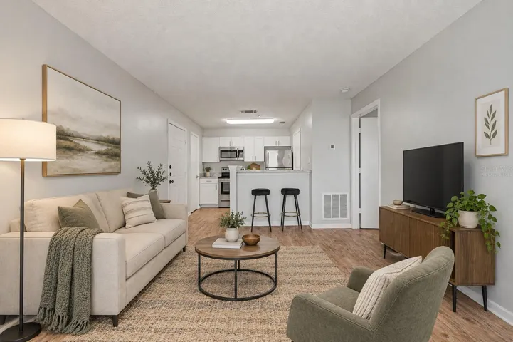 Virtually staged living room