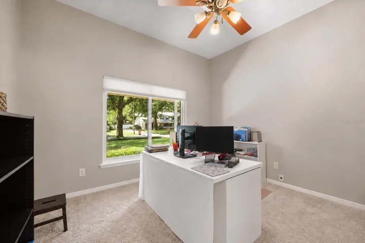 Bedroom 1, currently serves as an office