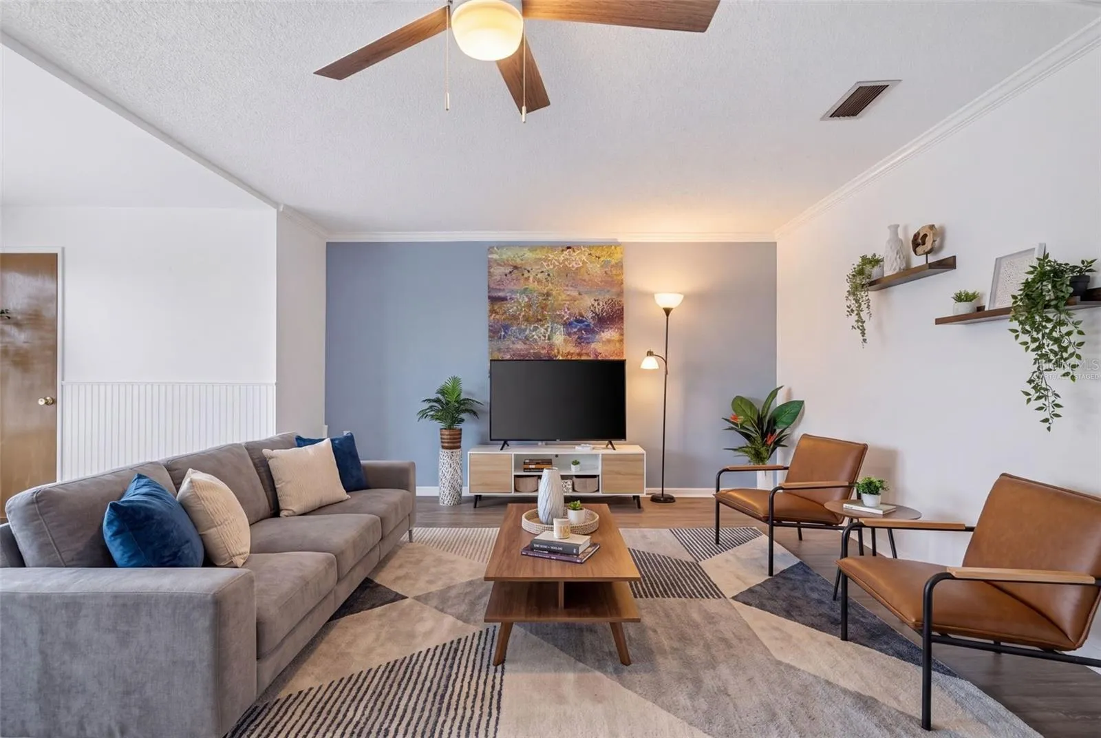 virtually staged living room