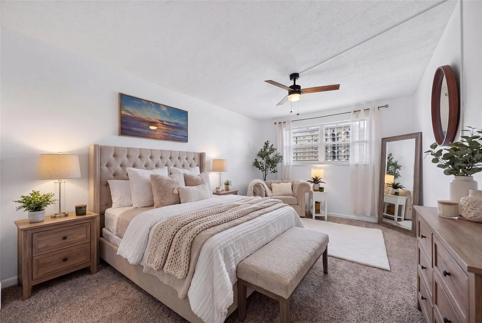 virtually staged bedroom