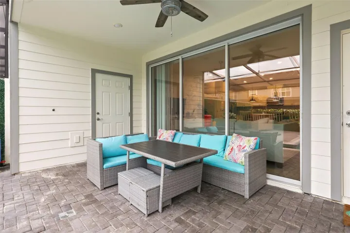 Covered lanai by the pool