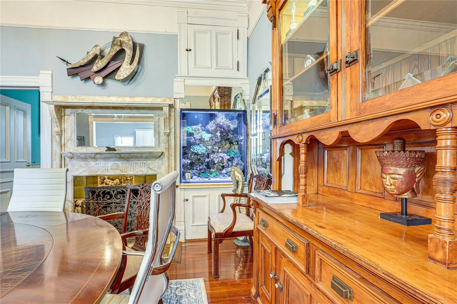 Built-In Cabinetry and Decorative Fireplace