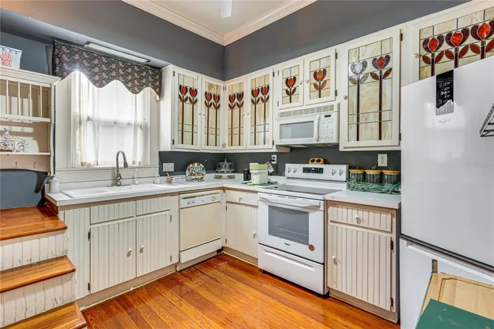 Second Kitchen with Stained Glass Cabinetry