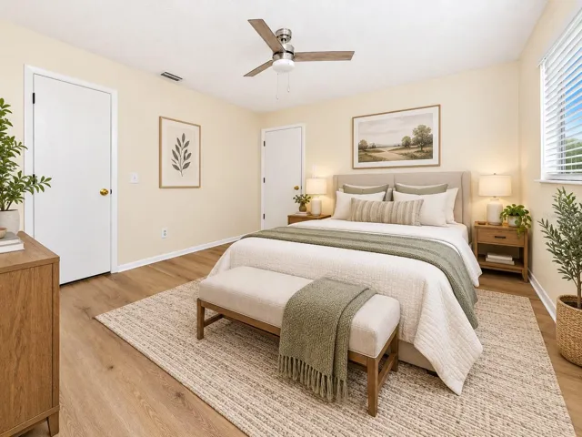 Master bedroom, VIRTUALLY STAGED.