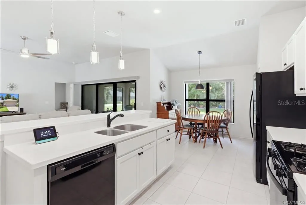 Pendant Lights over the Island