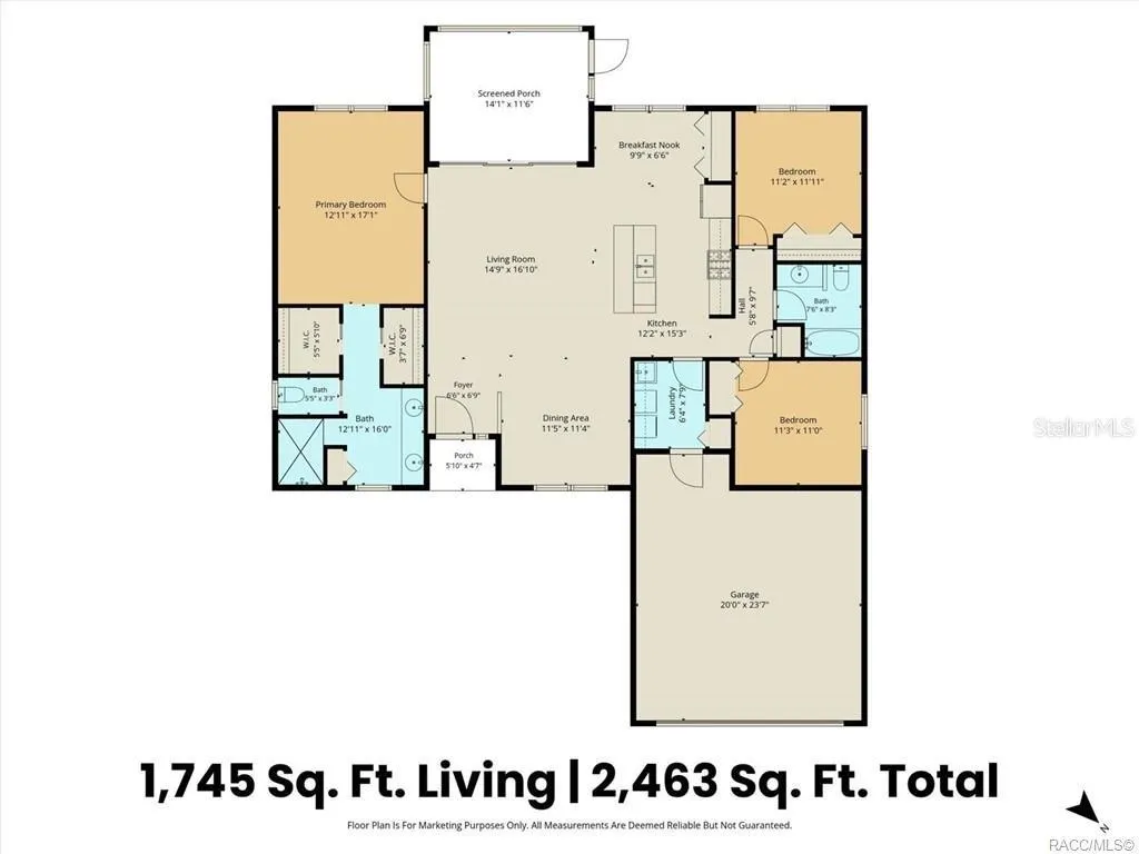 Floor Plan... 3BD/2BA w/ 2 Car Garage