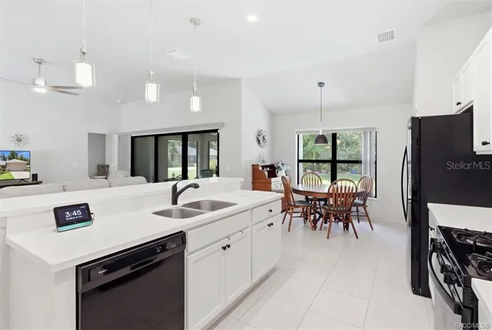 Pendant Lights over the Island