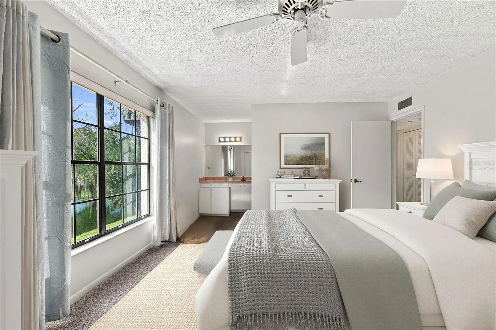 Primary bedroom virtually staged