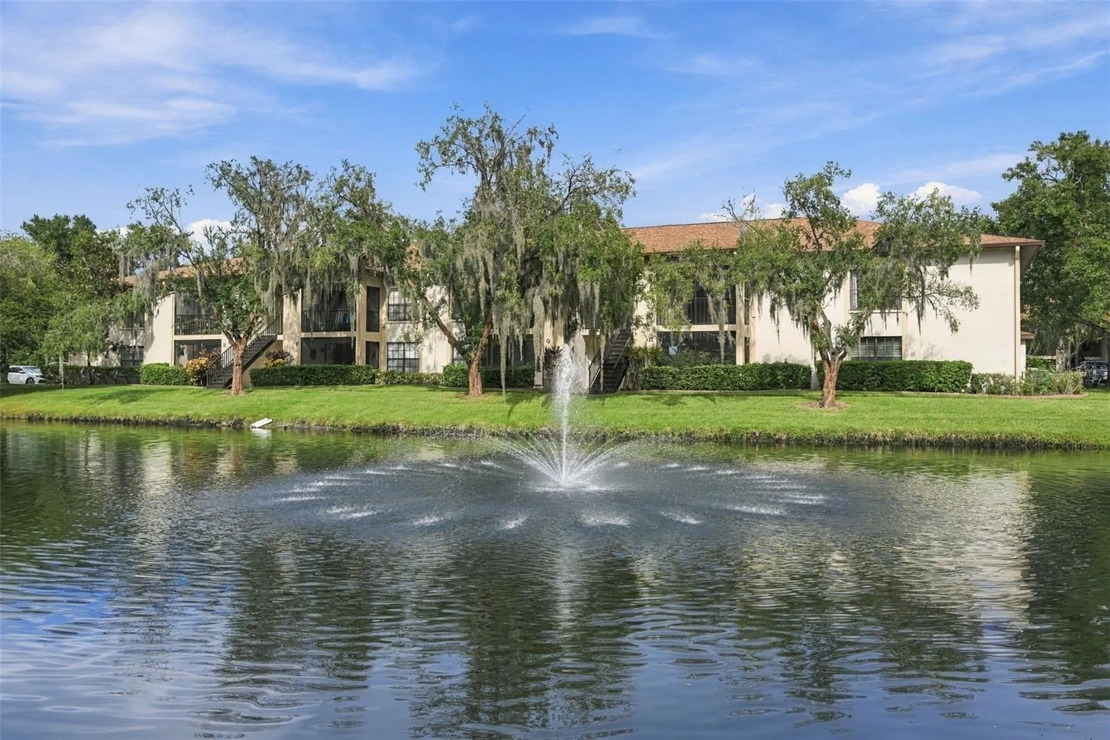 View of Water fountain from front porch