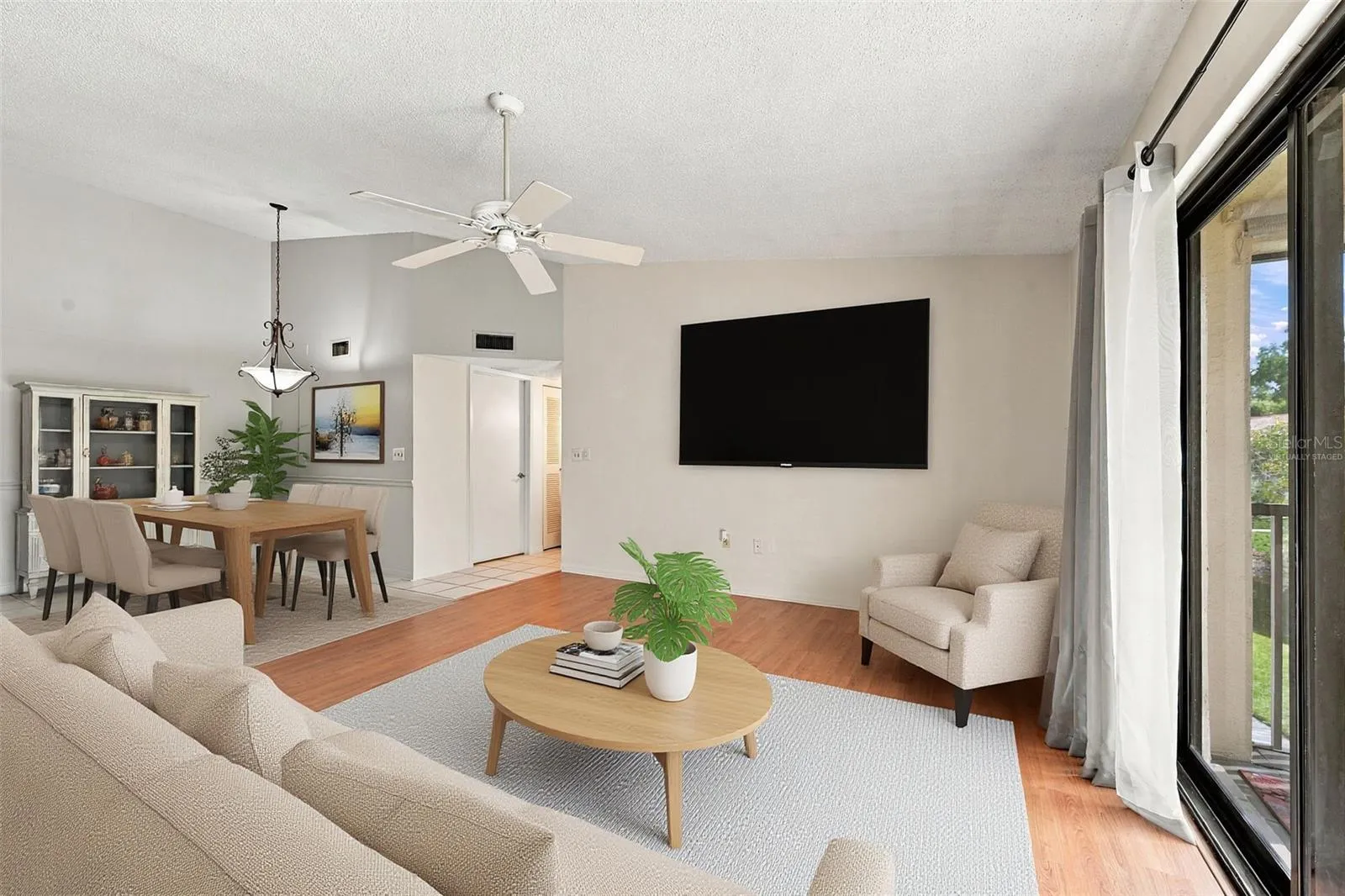 Dining area virtually staged