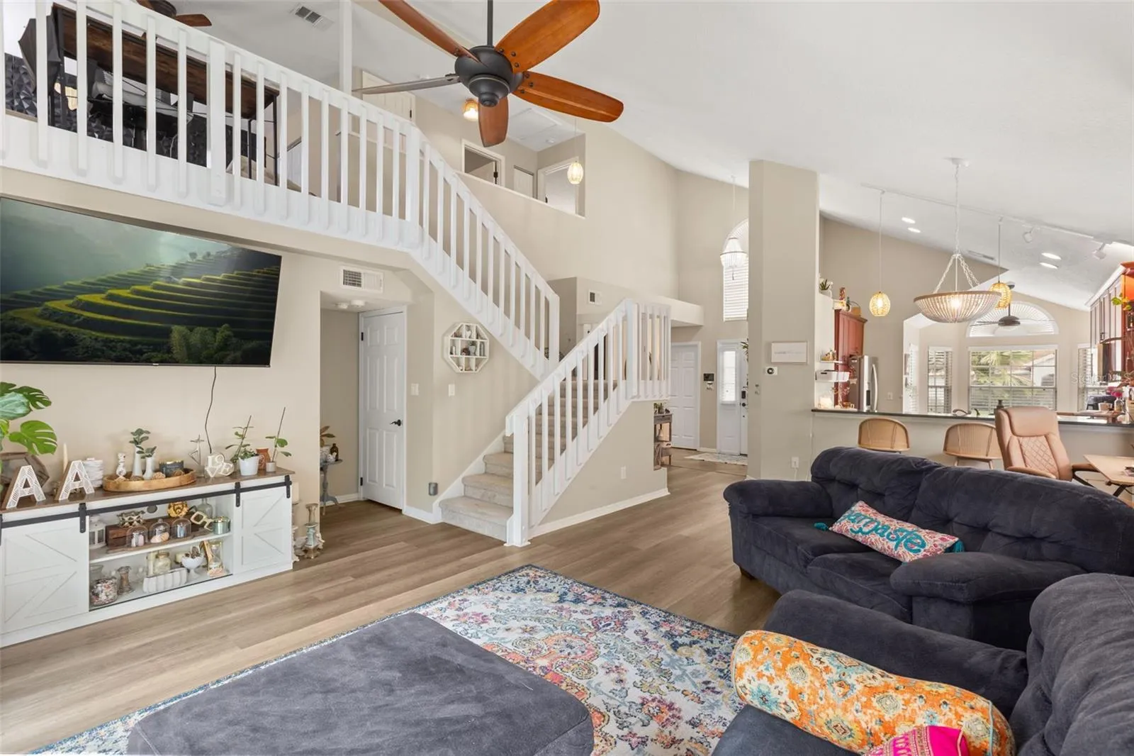 LIVING ROOM W/ LOFT VIEW