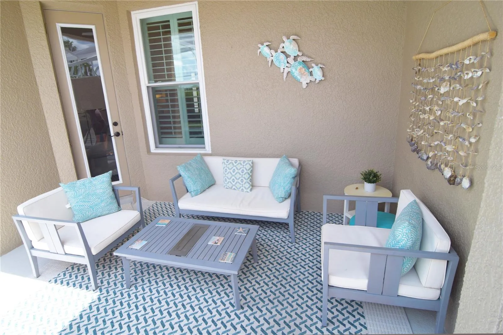 Shaded seating area