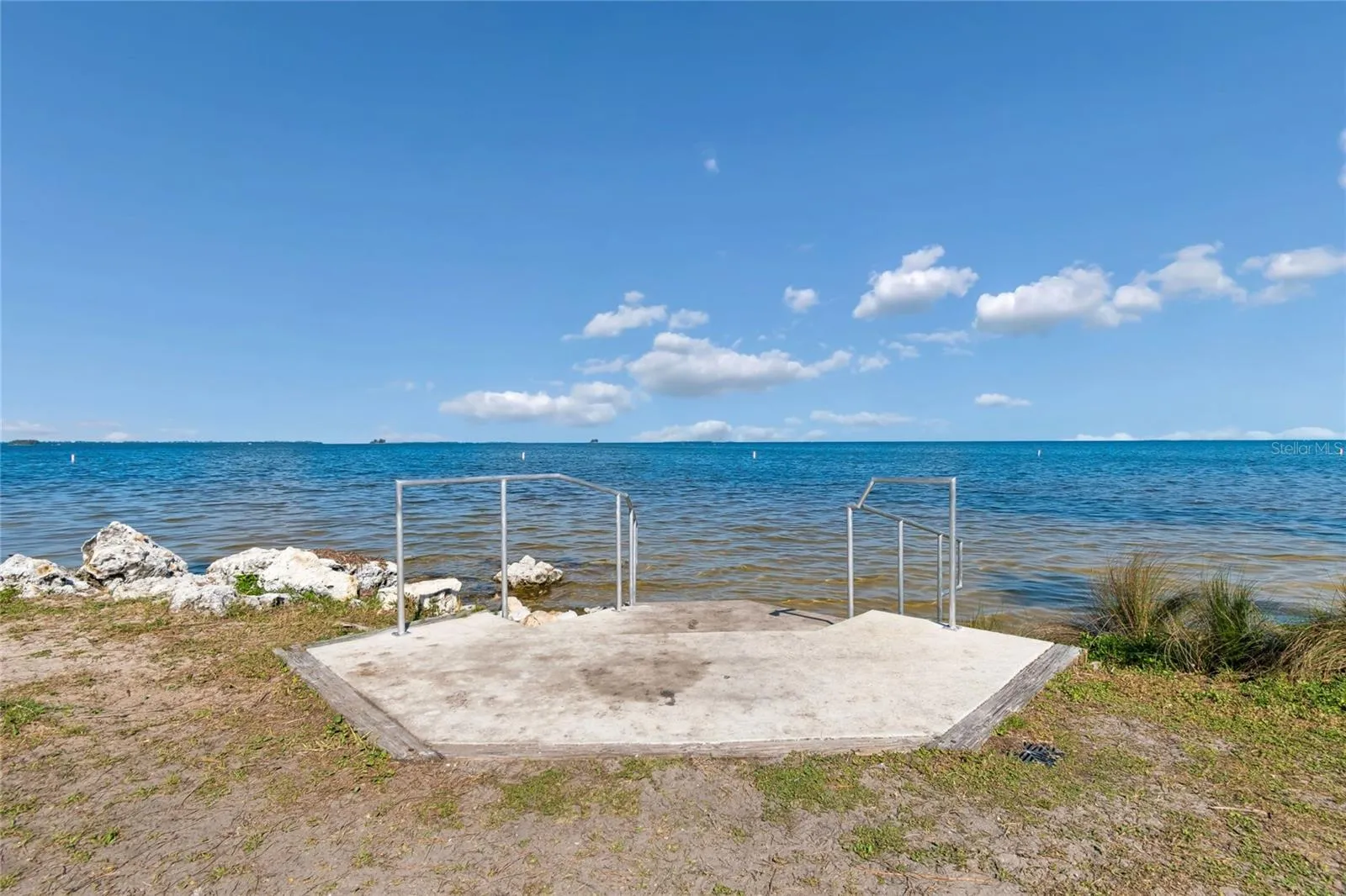 Stairs down to water