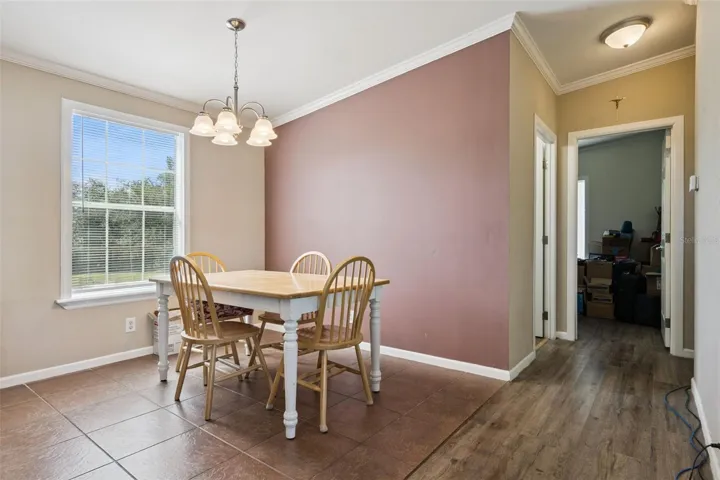 Dining Area offers views of the backyard