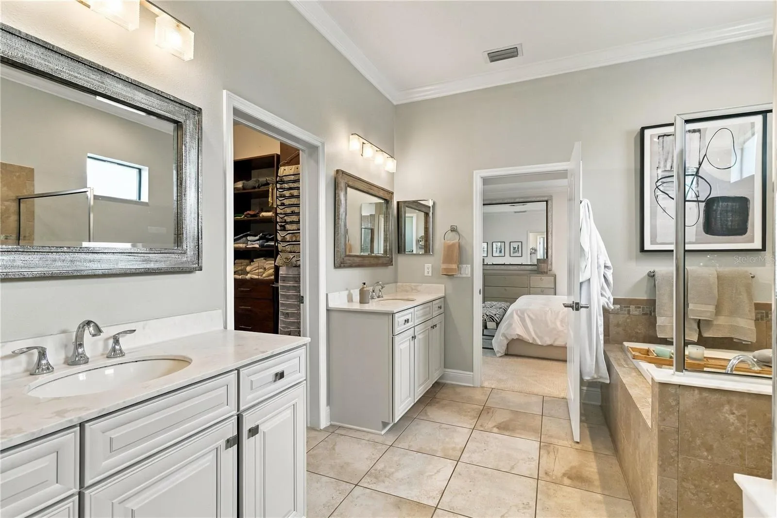 Bedroom and adjoining interior view
