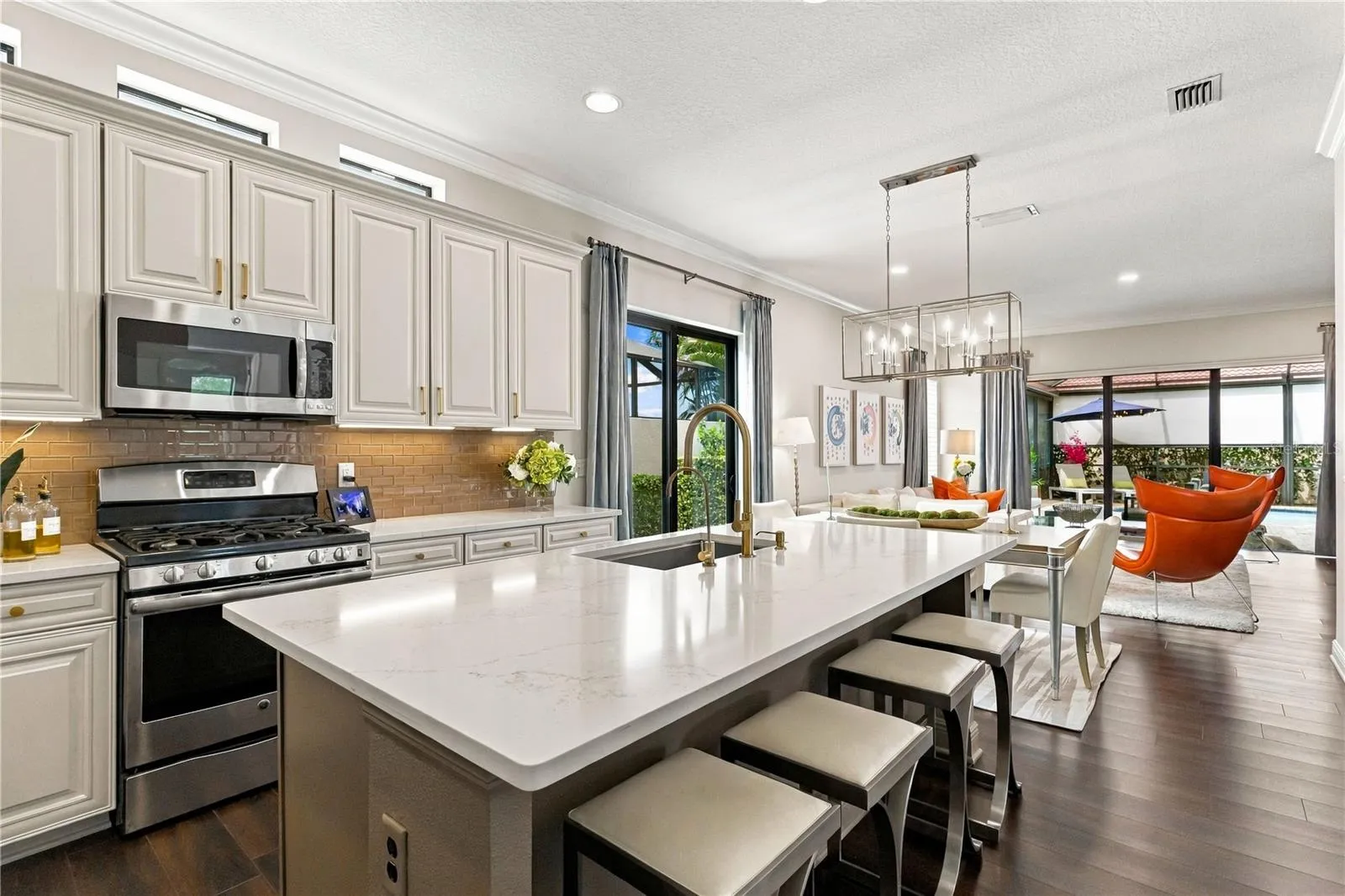 Kitchen sink, counters and cabinetry