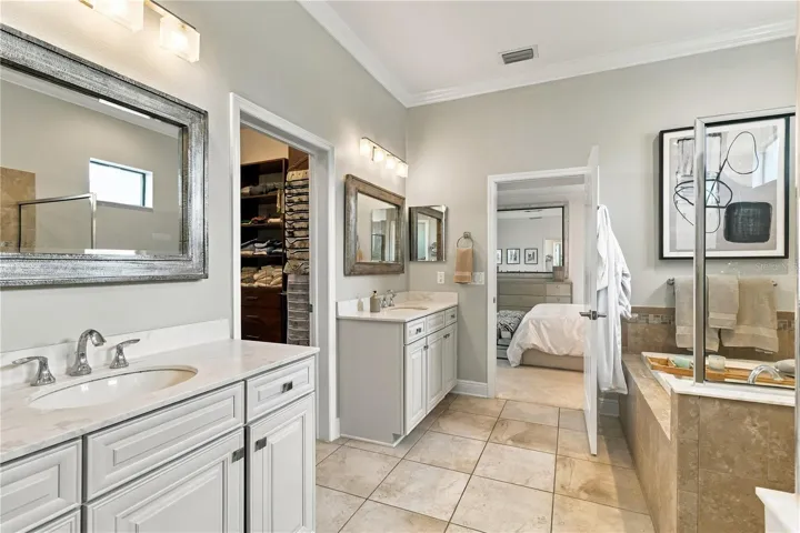 Bedroom and adjoining interior view