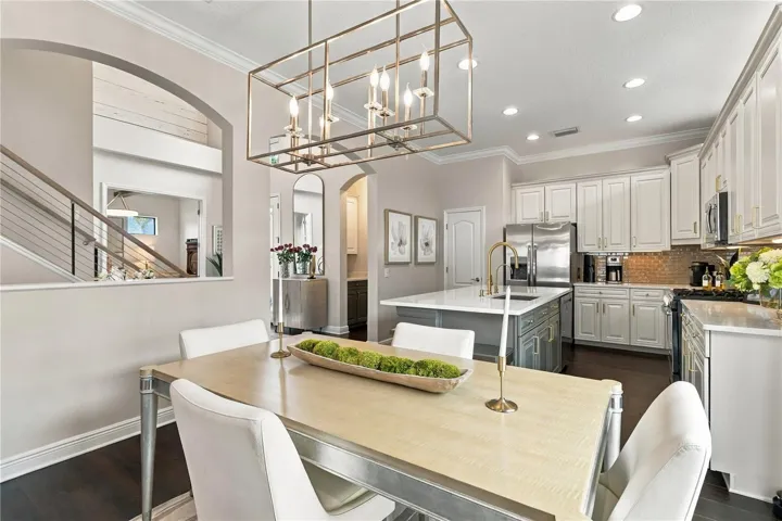 Dining area connected to the open living space