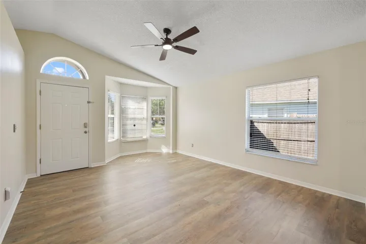 Lots of natural light and a ceiling fan