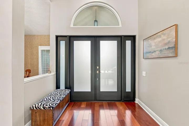 Front foyer, impact rated front door