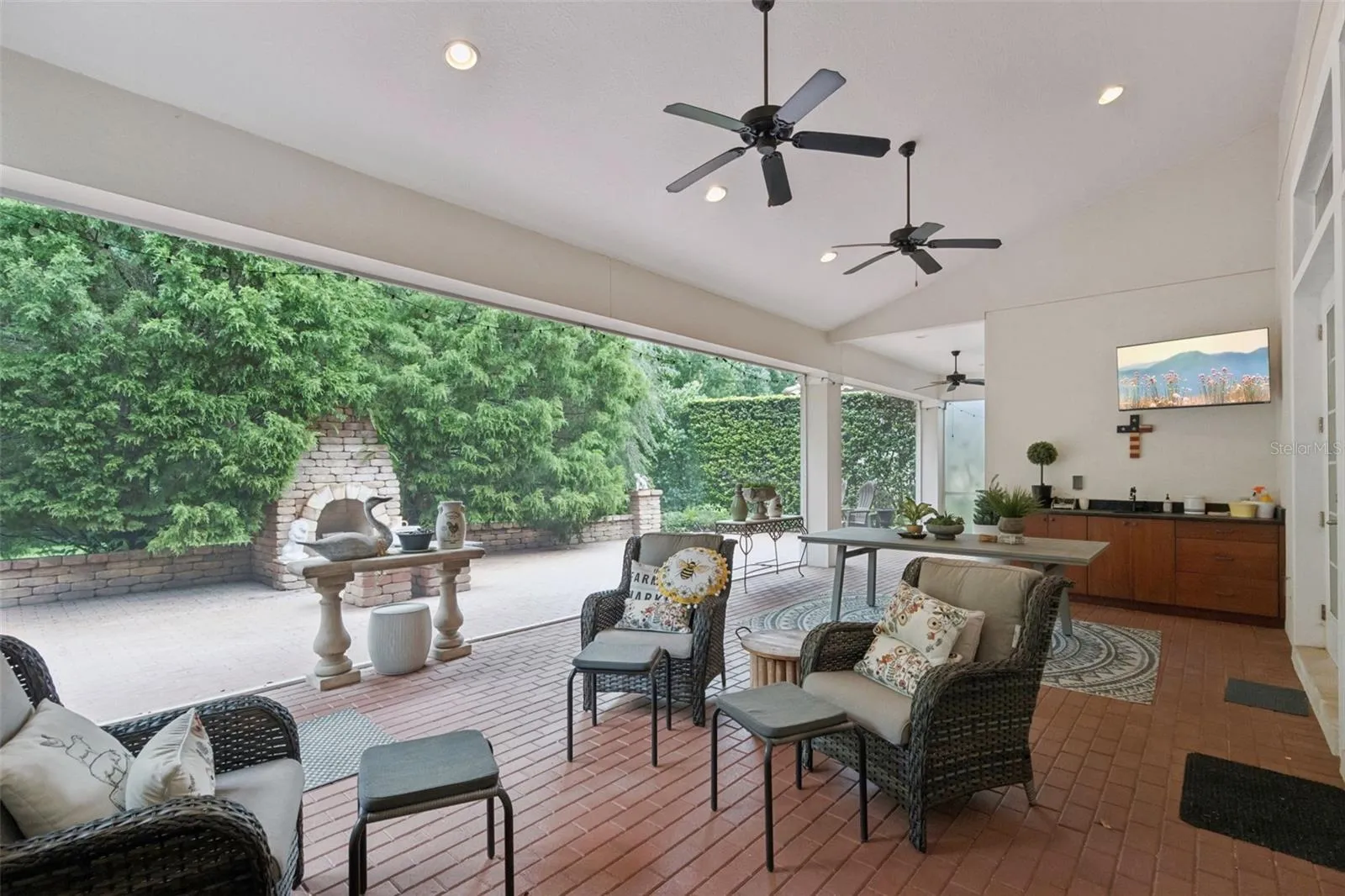 Screen-enclosed patio
