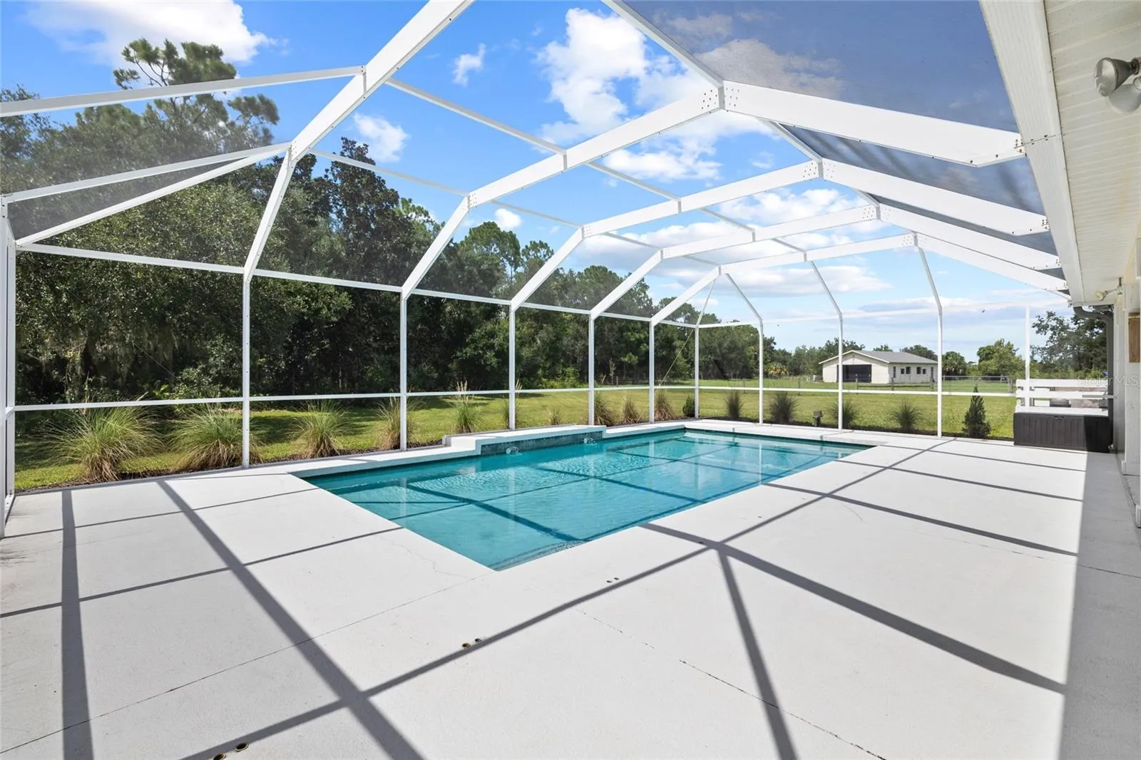 Pool area looking toward barn.