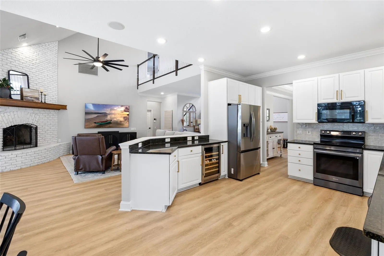 Open concept kitchen, great room and breakfast nook.