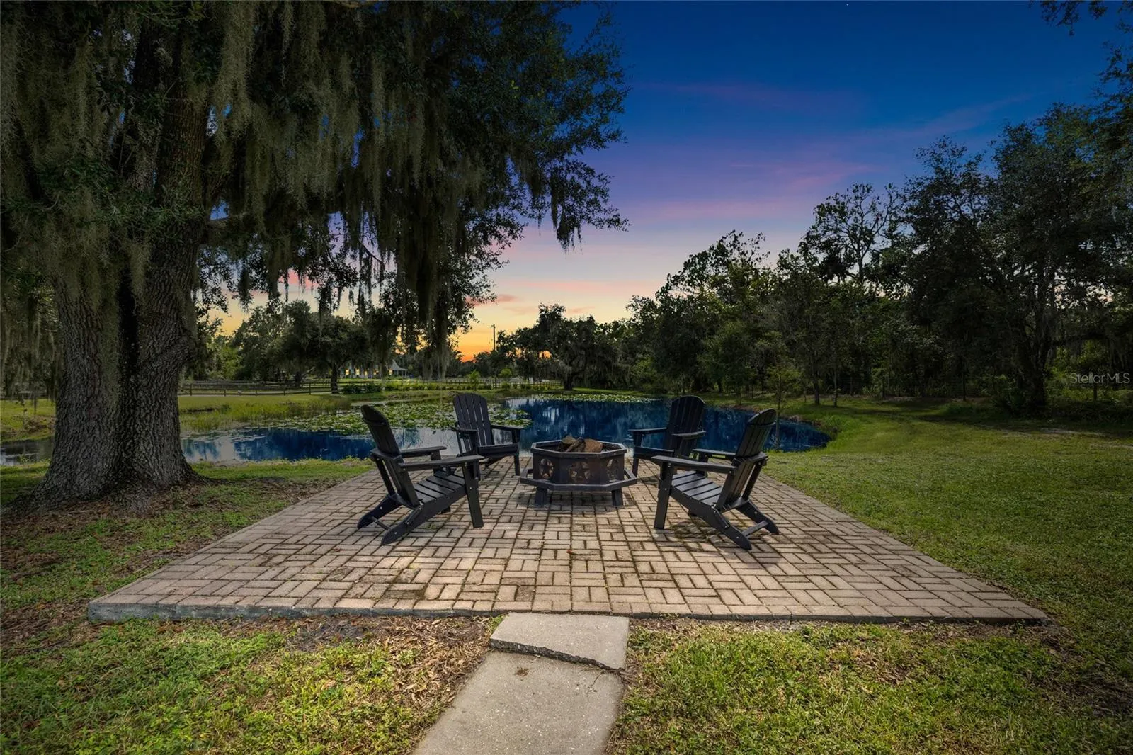 Twilight over looking the pond.